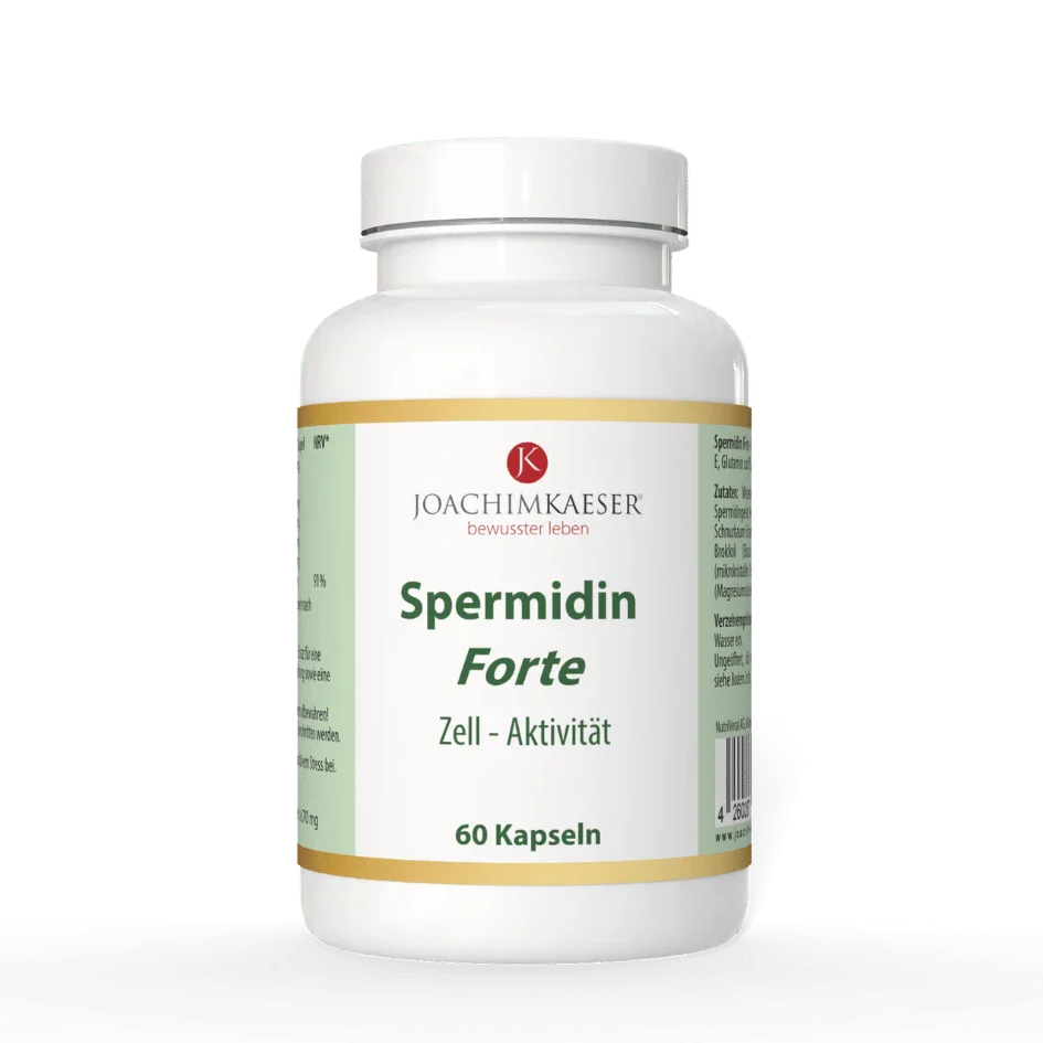 Spermidin Forte – 6 mg Spermidin aus Weizenkeimextrakt, glutenfrei, mit Quercetin & Vitamin E
