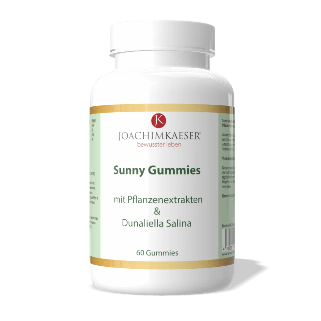 Sunny Gummies – Karotte, Dunaliella salina & Astaxanthin mit Vitamin A, C, E & Kupfer