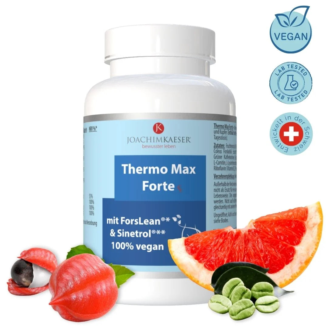 Thermo Max Forte – mit ForsLean® & Sinetrol®, Grüntee, Guarana & Zink
