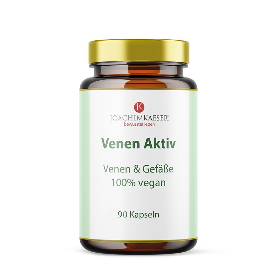 Venen Aktiv – 600 mg rotes Weinlaub & 100 mg OPC mit Vitamin C aus der Hagebutte, 90 vegane Kapseln