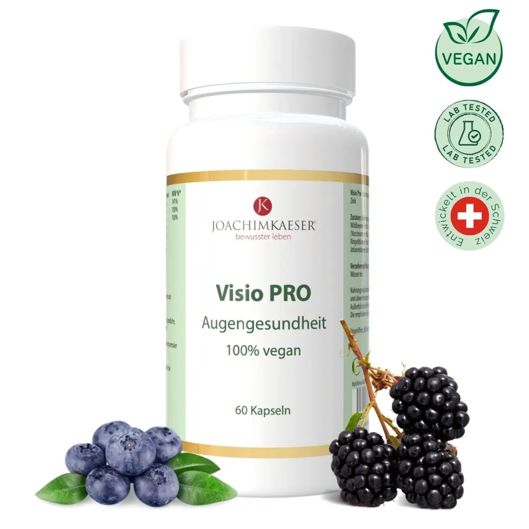 Visio PRO – Lutein, Zeaxanthin & Blaubeere mit Vitamin A, B2 und Zink für normale Sehkraft